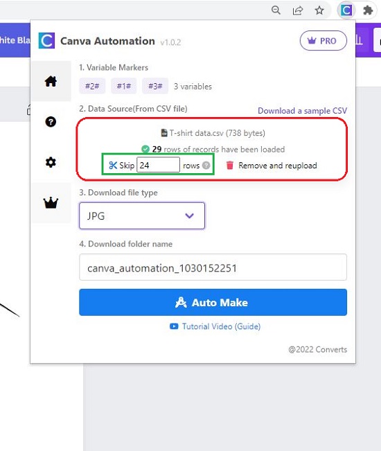 Upload CSV File