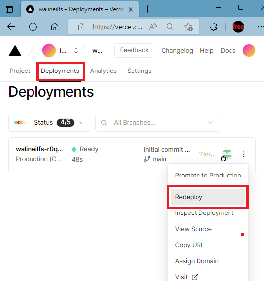Valine Vercel Redeploy