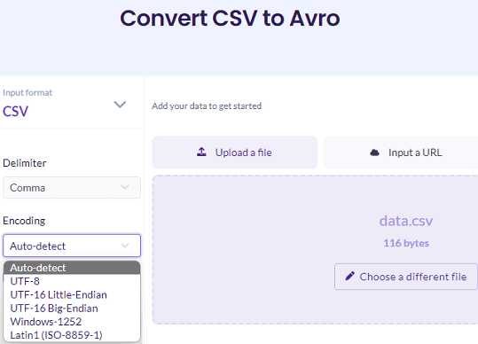 CSV to Avro Konbert