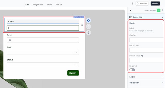 Configure basic field settings