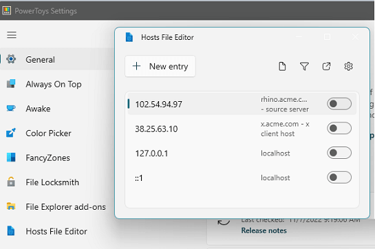 Hosts File Editor Main Interface