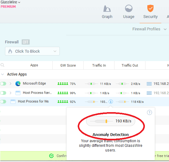 How to detect anomalies in system traffic using GlassWire firewall