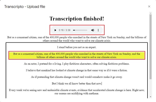 Listen and Verify transcription