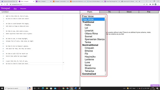 Poem categories and styles