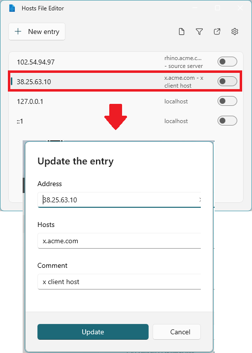 PowerToys hosts File Editor in Action