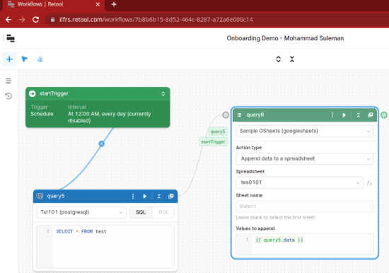 Retool Workflow Created