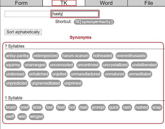 TK Syllables