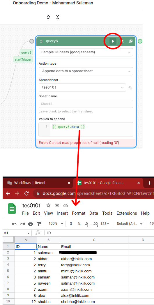 Test Retool Workflow