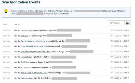 View Sync Events