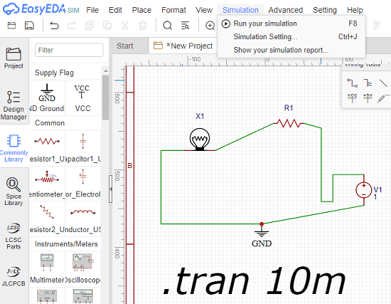 EasyEDA Circuit Simulator