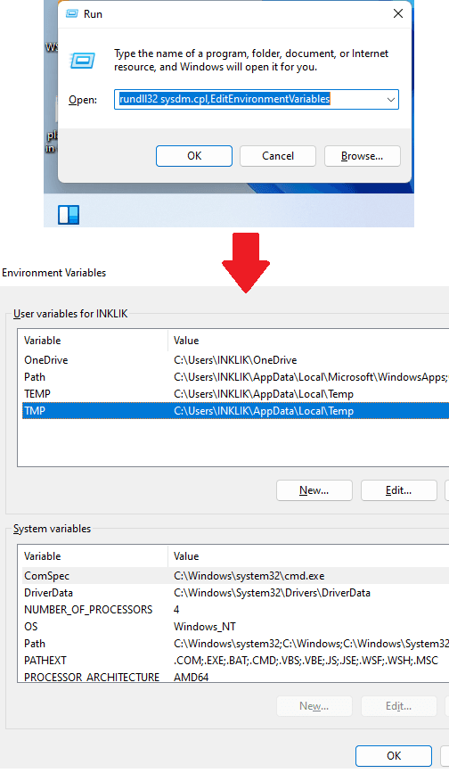 Environment Variables Settings Windows 11