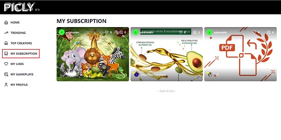 My Subscriptions