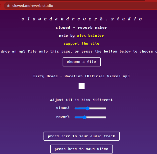 SlowedandReverb.studio in action