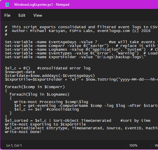 WindowsLogExporter