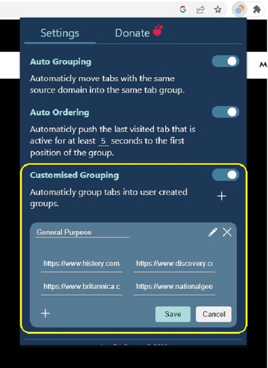 Customised Grouping