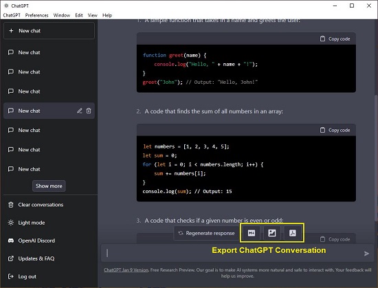 Export ChatGPT conversation 