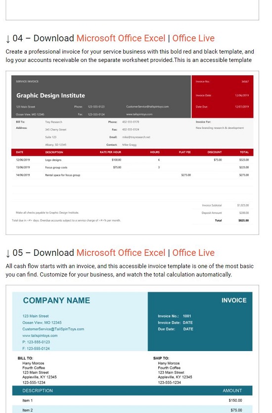 GEcko & Fly Invoice Templates 