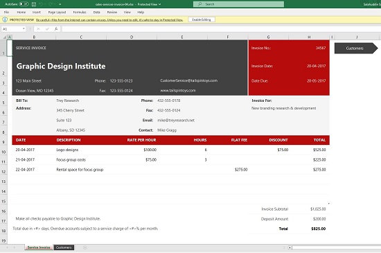 Gecko & Fly Invoice Templates 