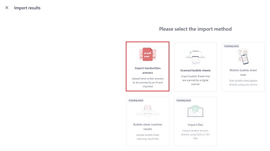 Import handwritten answers