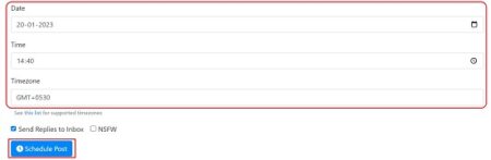 Schedule Date and Time for Post