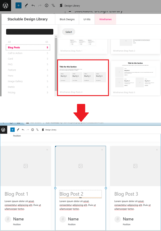 Stackable Design Library in action