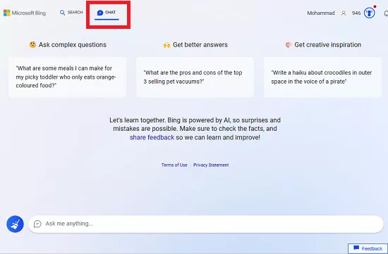 Bing AI Chat