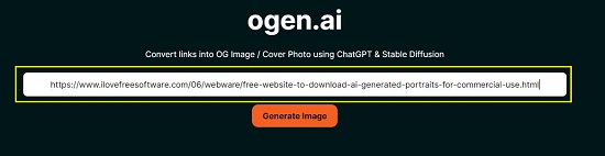 Paste URL of webpage