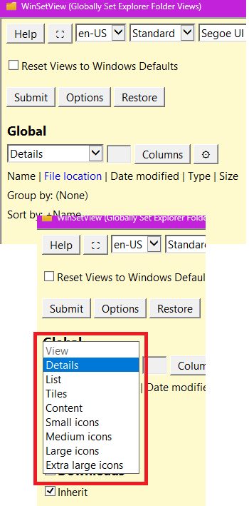 WinSetView Select Files and Folders View