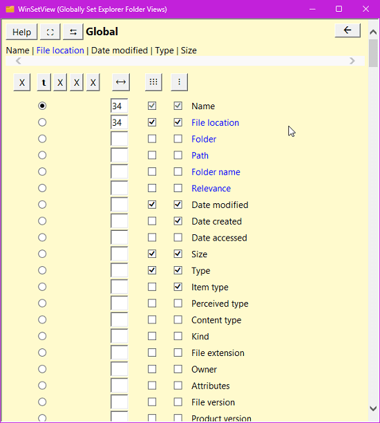 WinSetView Set Column Type