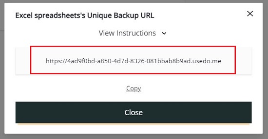 Unique Backup URL