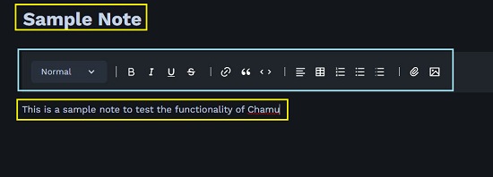 Heading and Content of Note