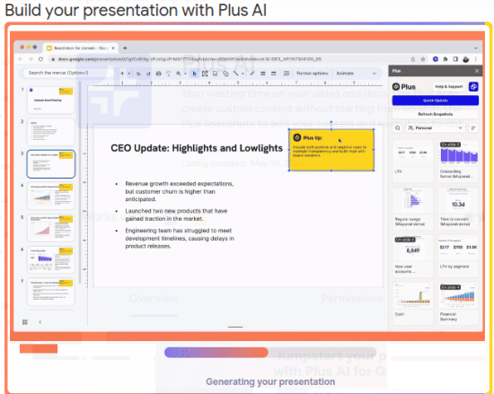 Plus Ai Generating Presentation