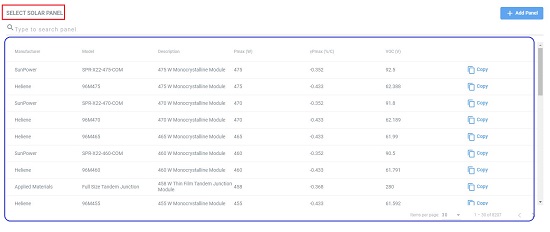 Select solar panel