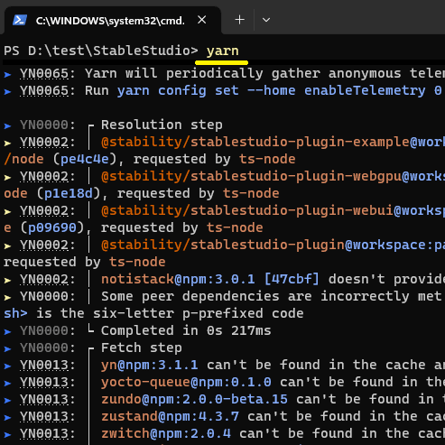 StabilityStudio Dependency Resolve