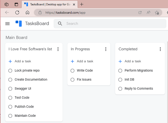 TaskBoard Manage Tasks