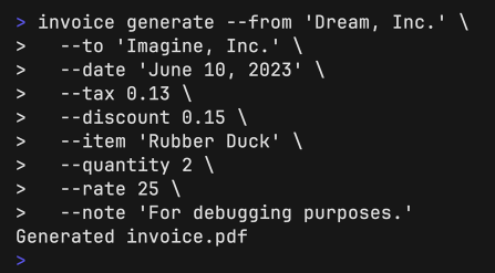 CLI Invoice Generator
