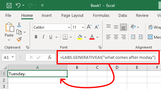 GPT ChatGPT Generative AI Working in Excel