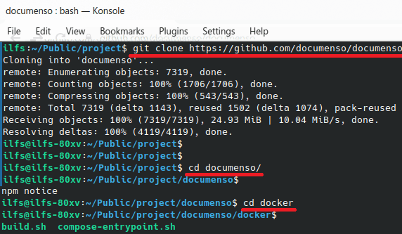 Git clone documenso