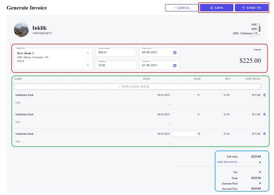 New invoice