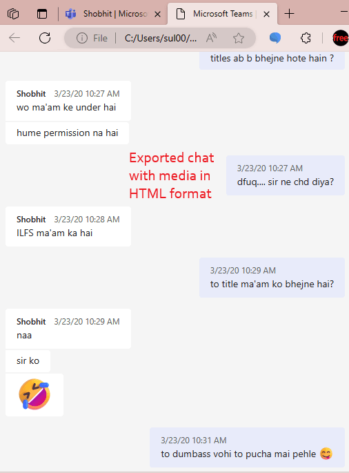 Teams Exported Chat