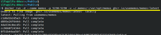 Docker Run Memos