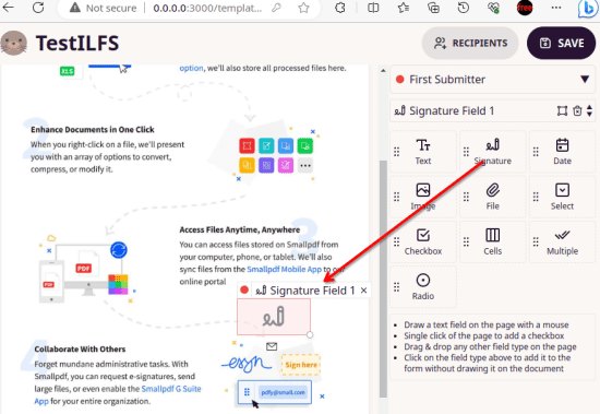 Docuseal Create PDF Form