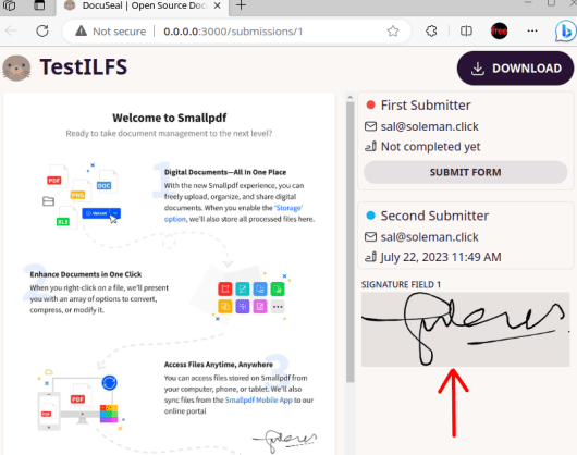 Docuseal Signature Submitted