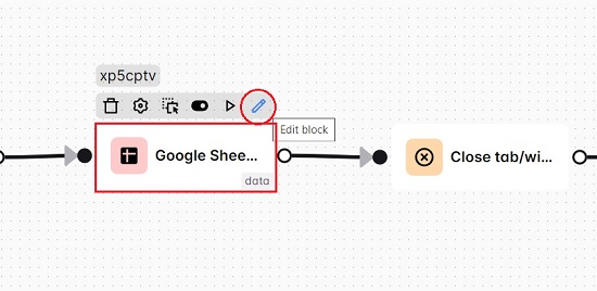 Edit Google Sheets block