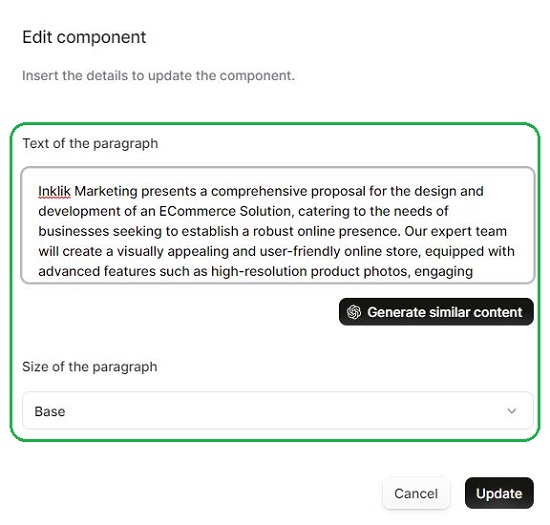 Edit text component