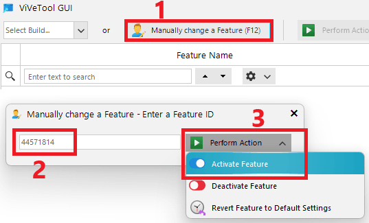 Enable Feature ID ViveTool