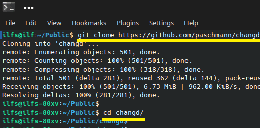 Git Clone Changd