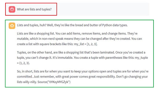 Lists and Tuples