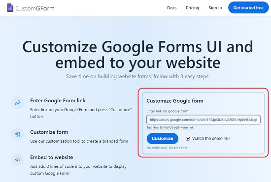 Paste Google Form URL