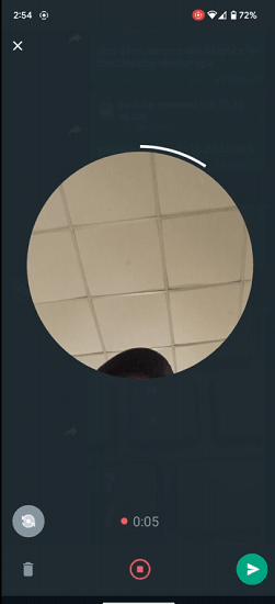 Recording Instant Video Message WhatsApp